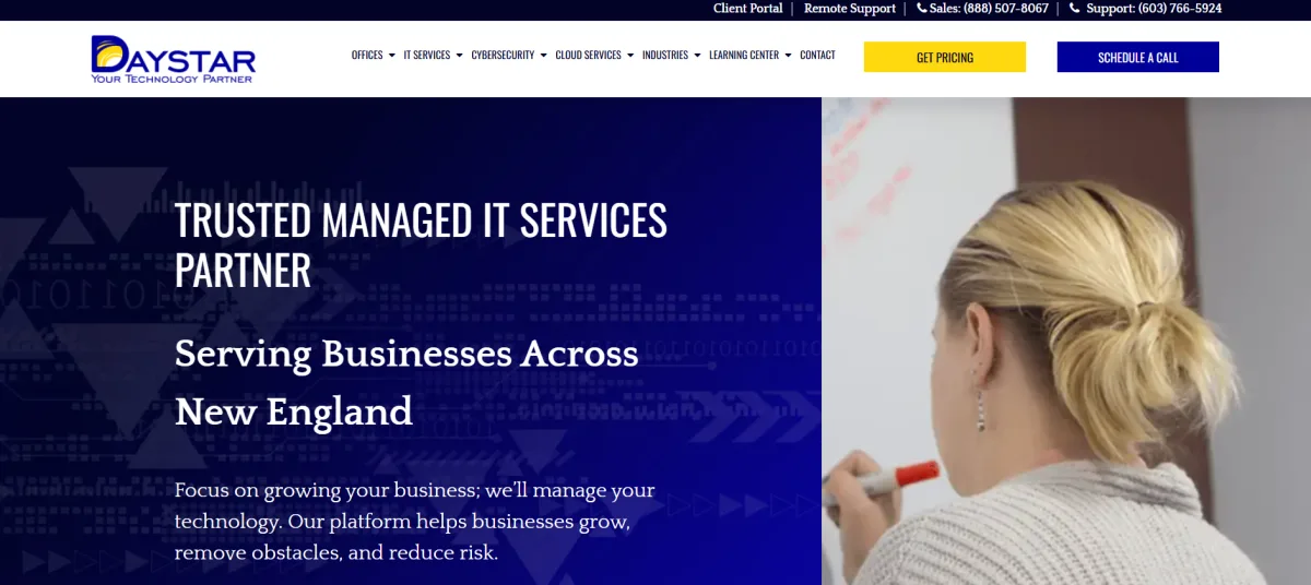 Daystar trusted managed IT services partner homepage serving New England