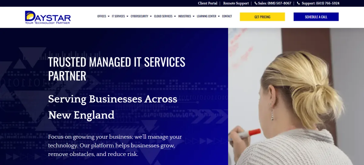 Daystar managed IT services Portland ME homepage