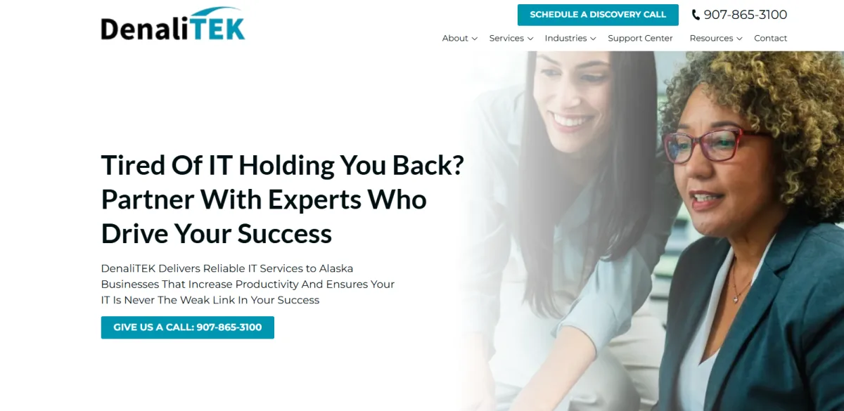 DenaliTEK managed IT services Anchorage Alaska homepage