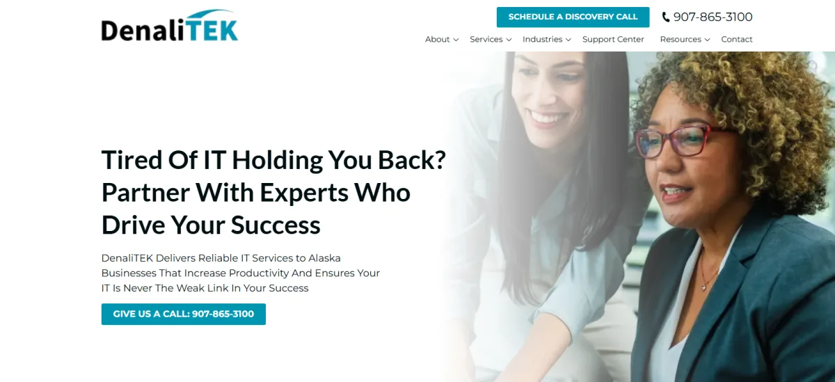 DenaliTEK managed IT services Anchorage AK homepage