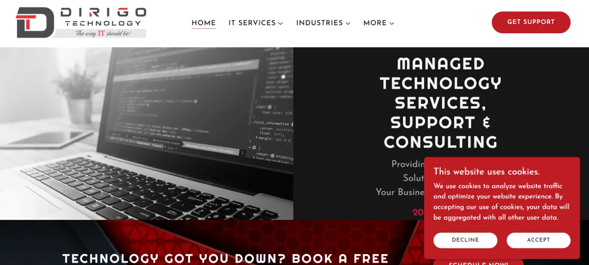 Dirigo Technology Auburn Maine IT support homepage