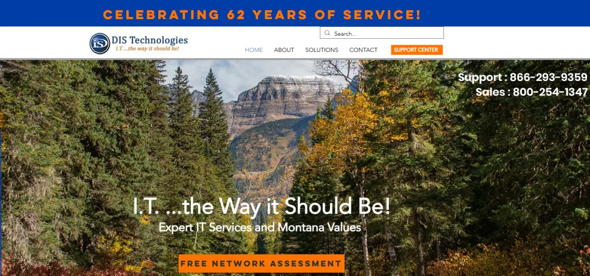 DIS Technologies IT services Billings Montana homepage