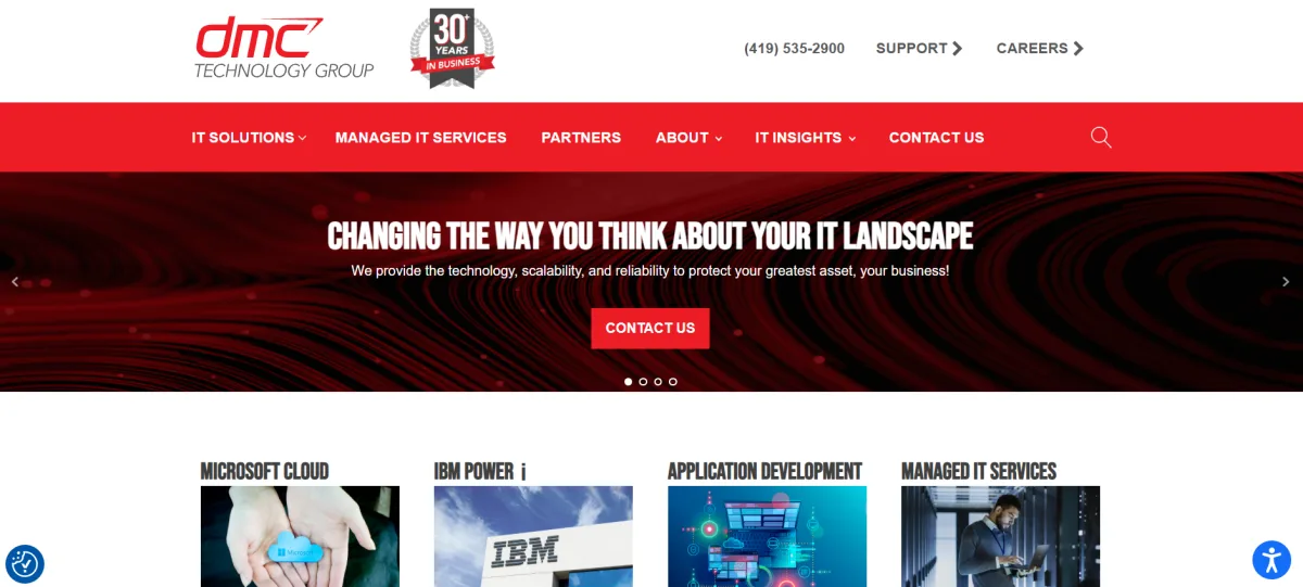 DMC Technology Group managed IT services homepage, Toledo, Ohio