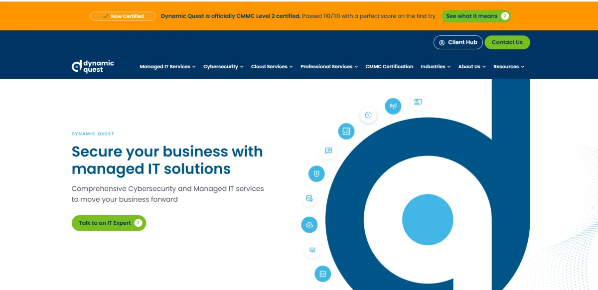 Dynamic Quest managed IT services for manufacturing homepage