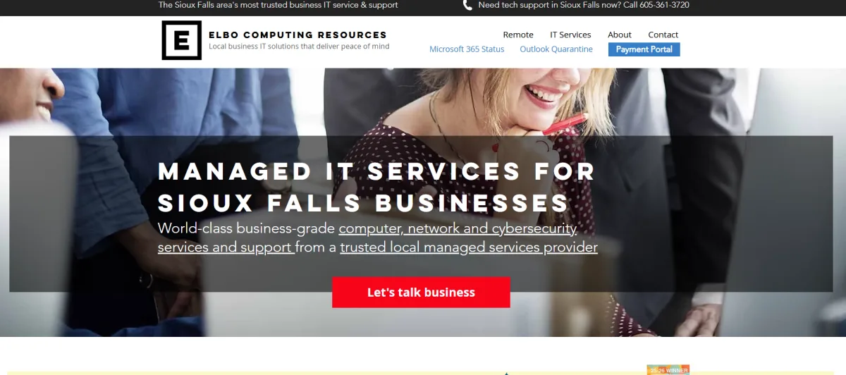 ELBO Computing Resources Sioux Falls managed IT services homepage