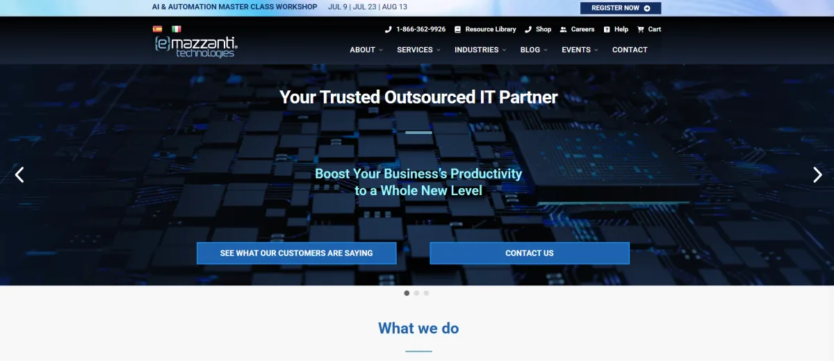 eMazzanti Technologies manufacturing IT services Newark New Jersey homepage