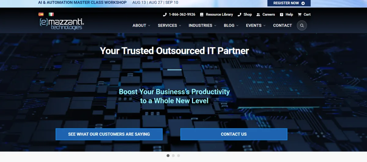 eMazzanti Technologies managed IT Hoboken NJ homepage