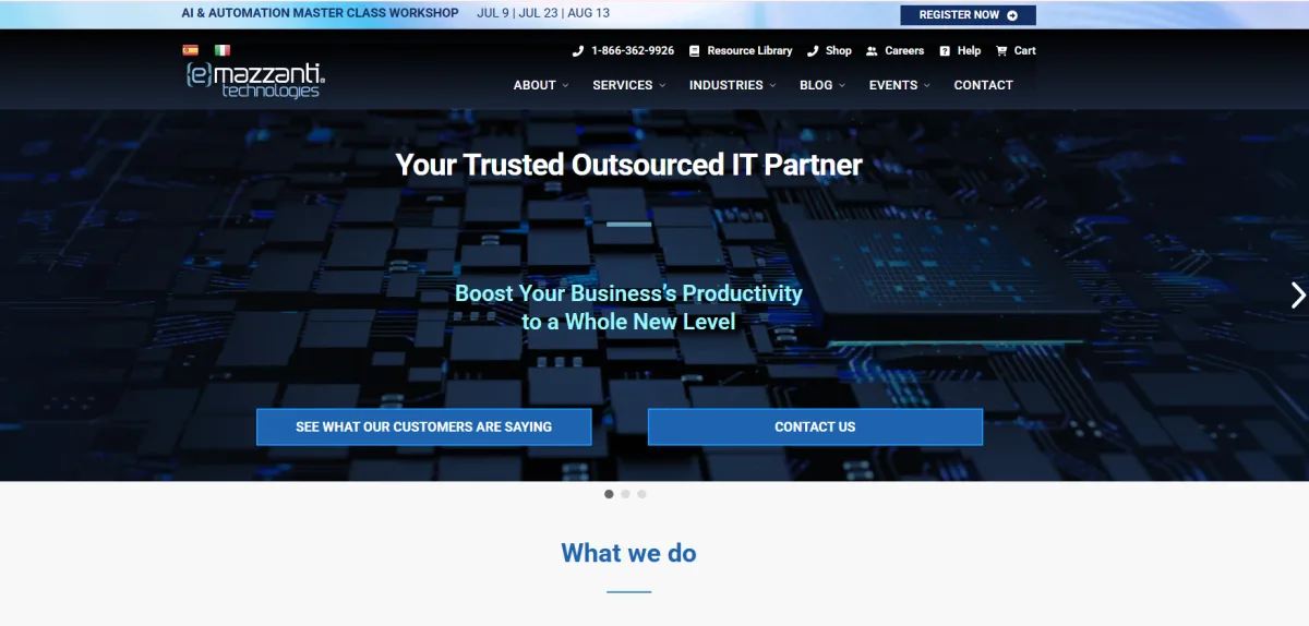 eMazzanti Technologies managed IT services Hoboken NJ homepage