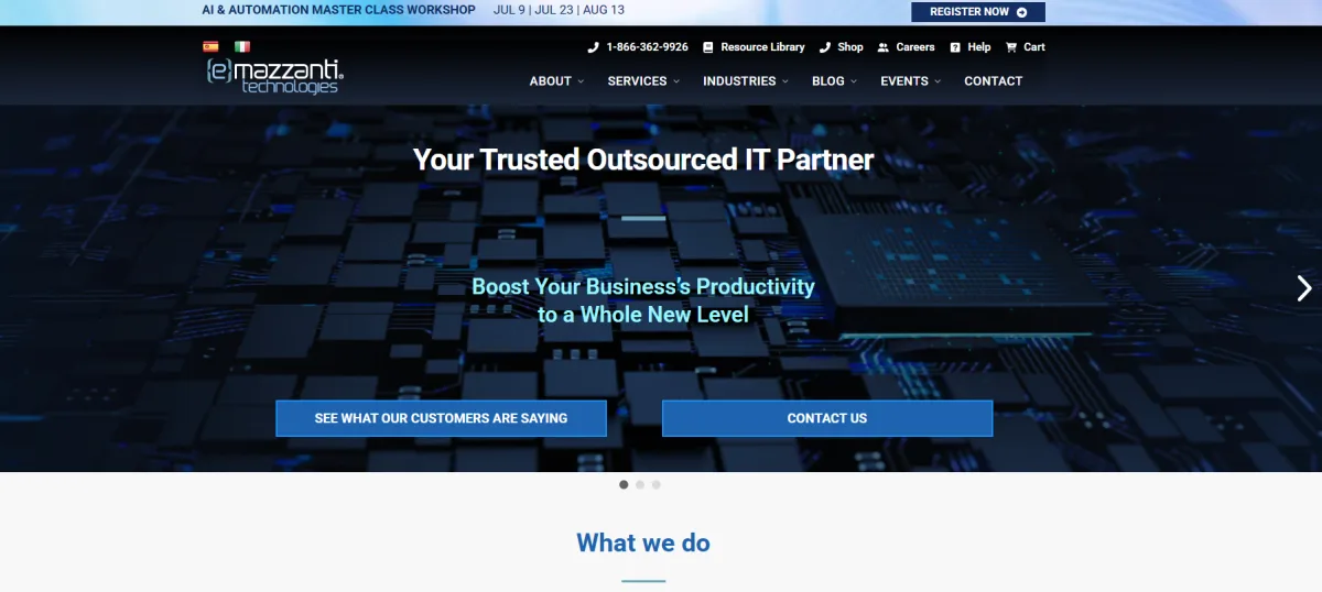 eMazzanti Technologies managed IT services Newark NJ homepage