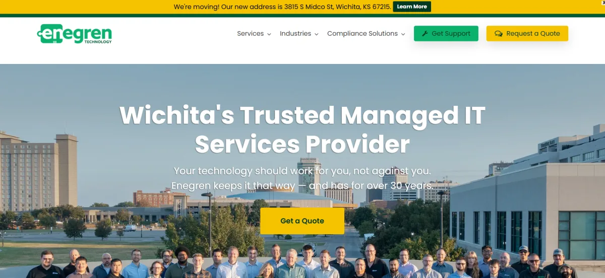 Enegren Technology managed IT services Wichita homepage