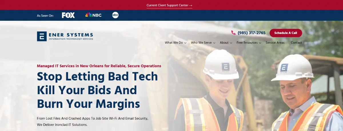 Ener Systems cybersecurity and legal IT New Orleans homepage