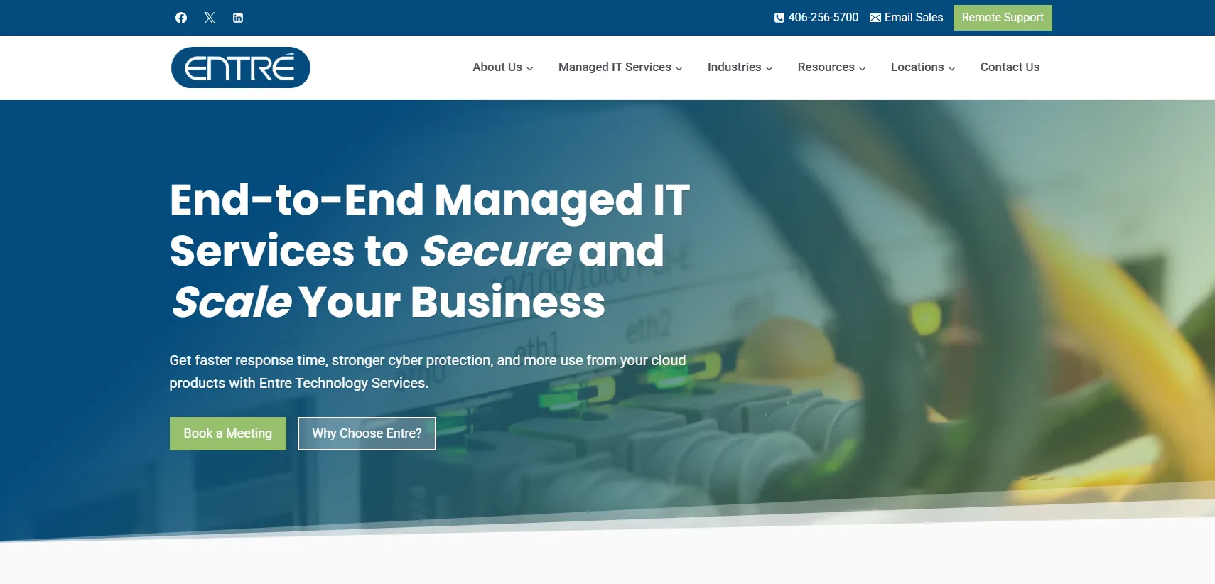 Entre Technology Services managed IT and CMMC support Billings MT homepage