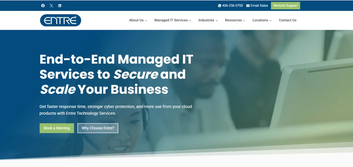 Entre Technology Services Billings Montana managed IT homepage