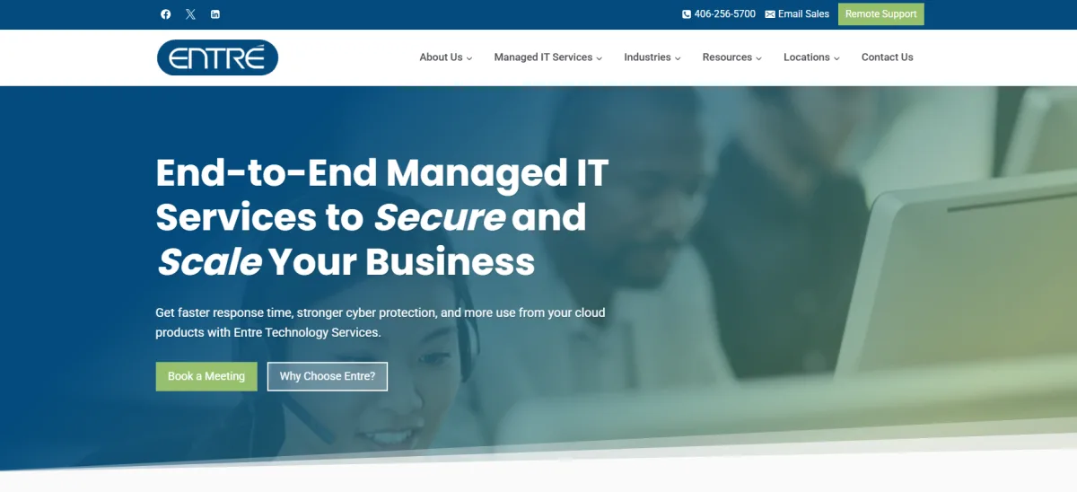 Entre Technology Services end-to-end managed IT homepage