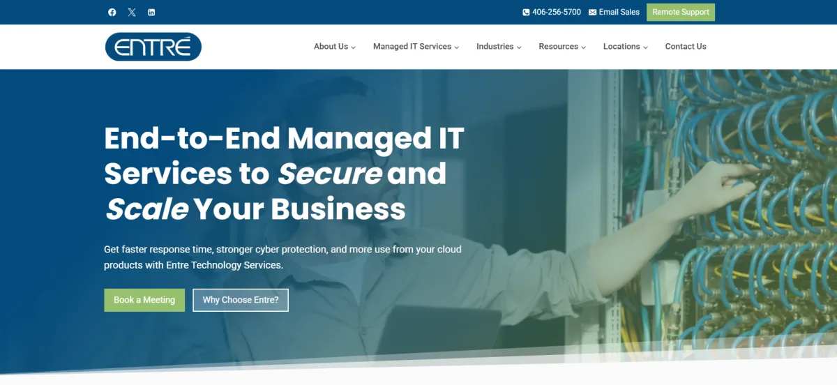 Entre Technology Services Billings Montana managed IT homepage