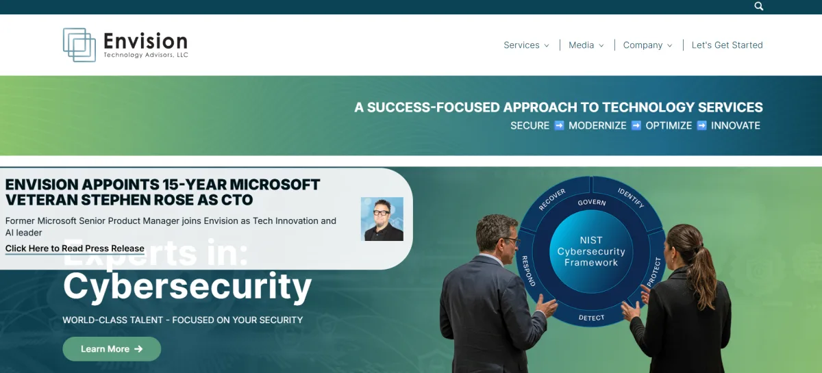 Envision Technology Advisors Pawtucket Rhode Island technology services homepage