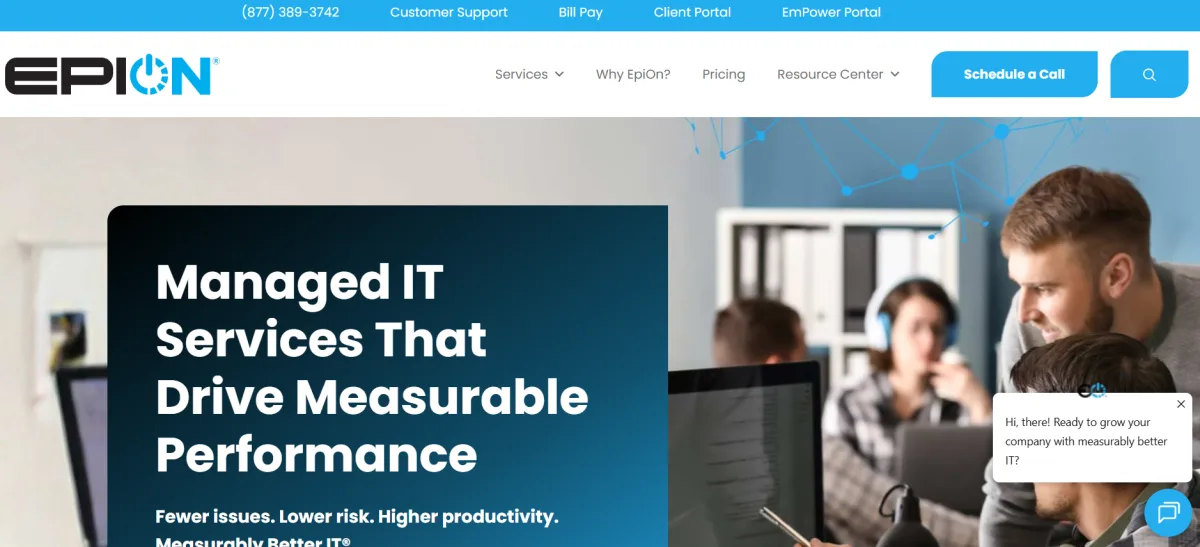 EpiOn managed IT services Knoxville homepage