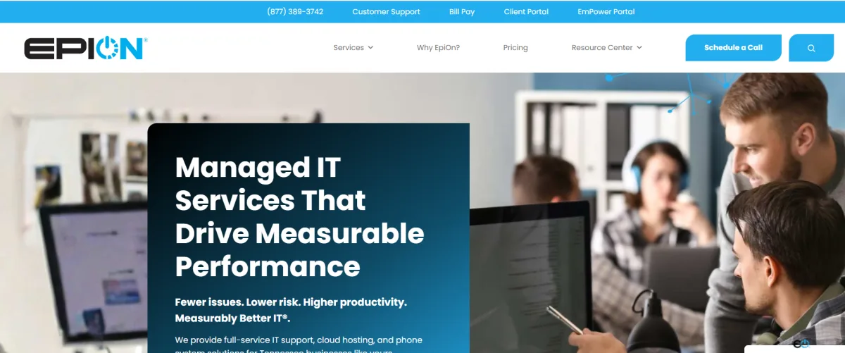 EpiOn managed IT healthcare services Chattanooga Tennessee homepage