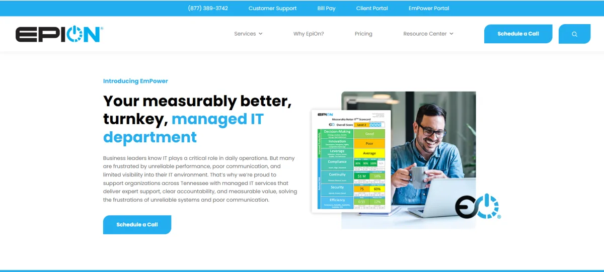 EpiOn Managed IT Services cloud IT Chattanooga TN homepage