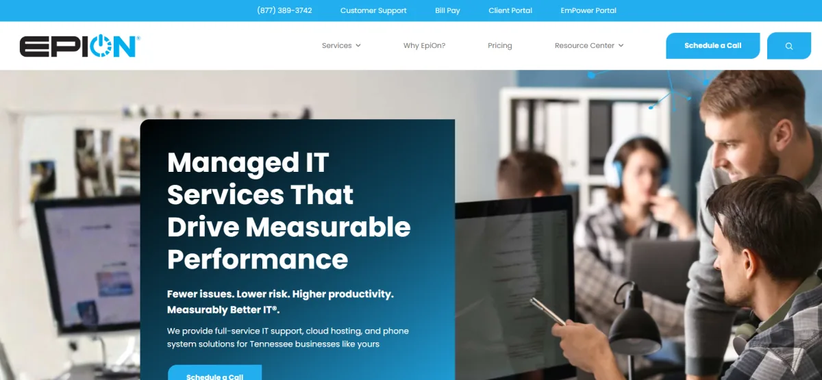 EpiOn cloud-first managed IT services Tennessee homepage