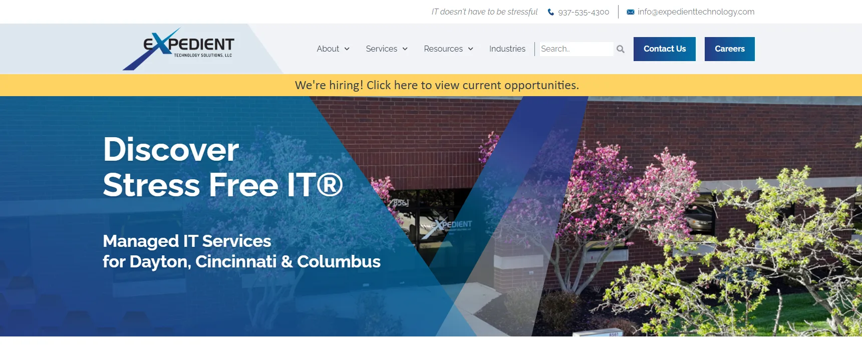 Expedient Technology Solutions CMMC compliance managed IT Dayton homepage