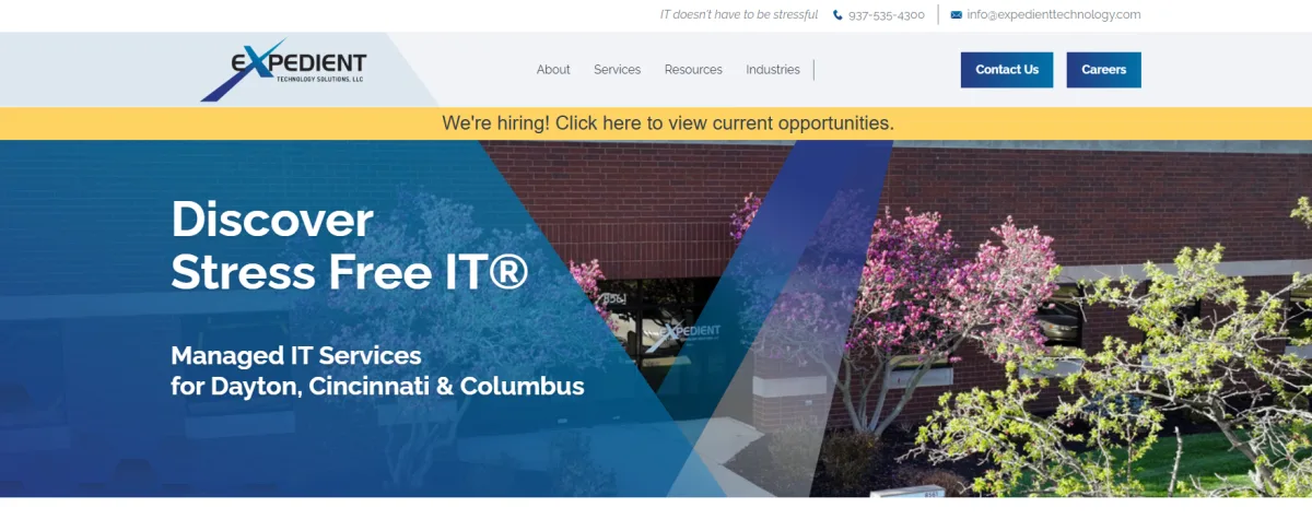 Expedient Technology Solutions managed IT Miamisburg Ohio homepage