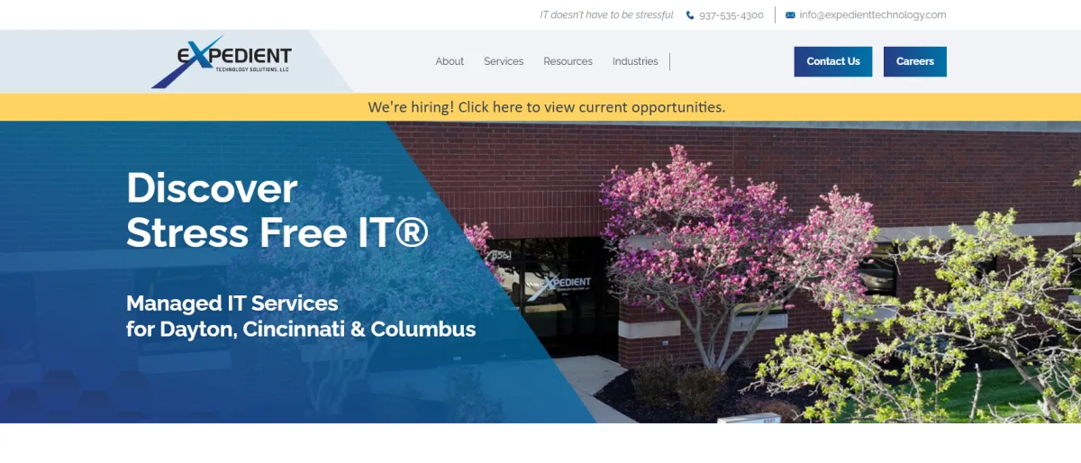Expedient Technology Solutions managed IT Miamisburg Ohio homepage