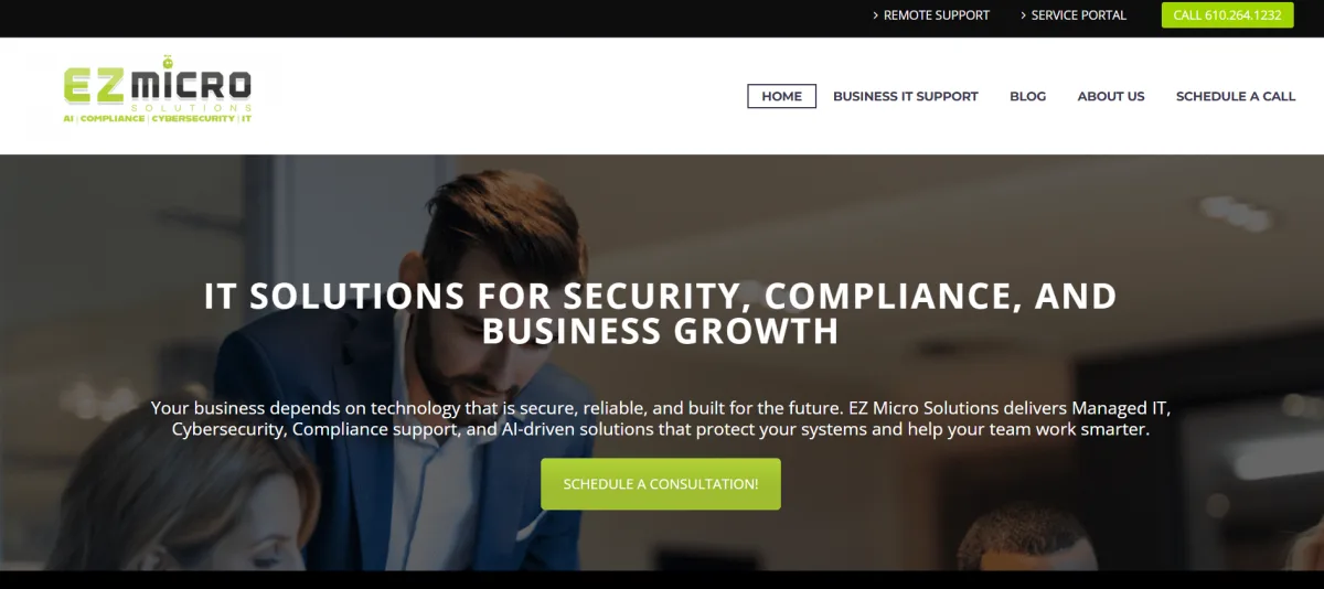 EZ Micro Solutions managed IT Whitehall PA homepage