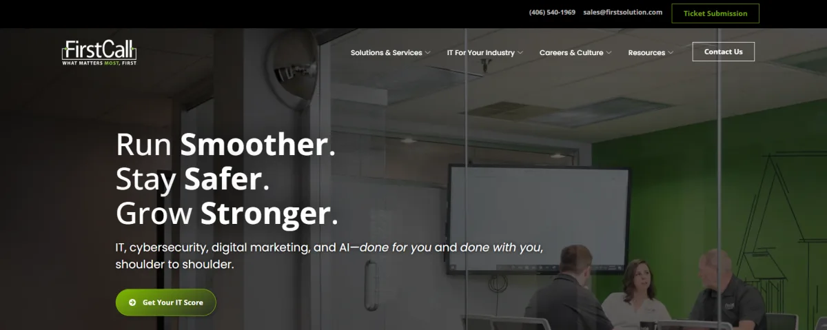 First Call Computer Solutions managed IT Montana homepage