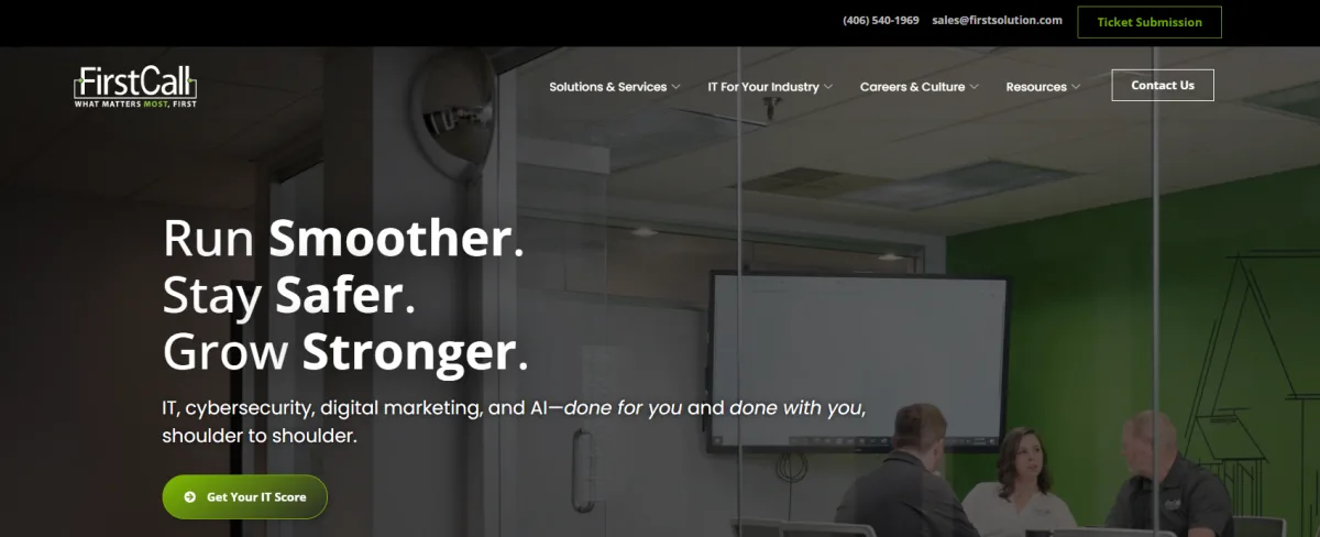 First Call Computer Solutions run smoother stay safer grow stronger homepage