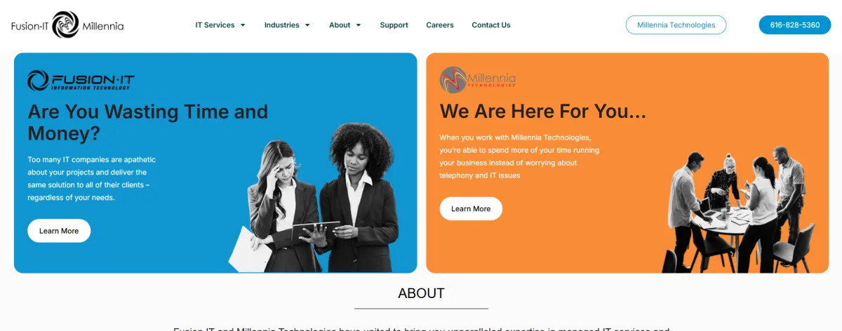 Fusion IT managed IT services Grand Rapids homepage