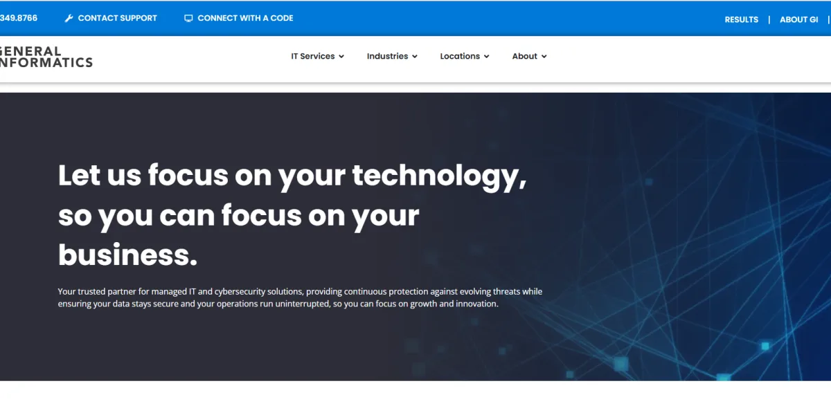 General Informatics managed IT services for manufacturing Birmingham AL homepage