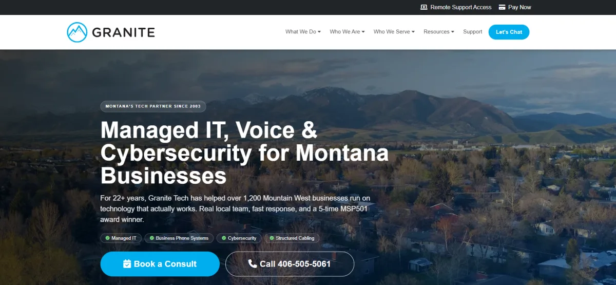 Granite Technology Solutions managed IT Billings Montana homepage