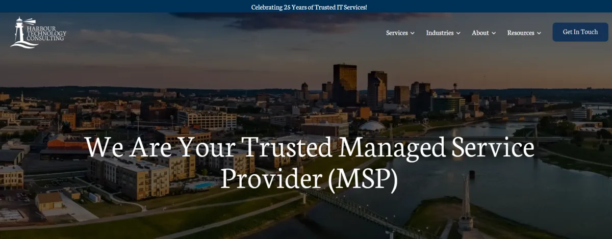 Harbour Technology Consulting managed IT Springboro Ohio homepage