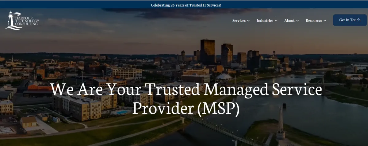 Harbour Technology Consulting managed IT healthcare Springboro homepage
