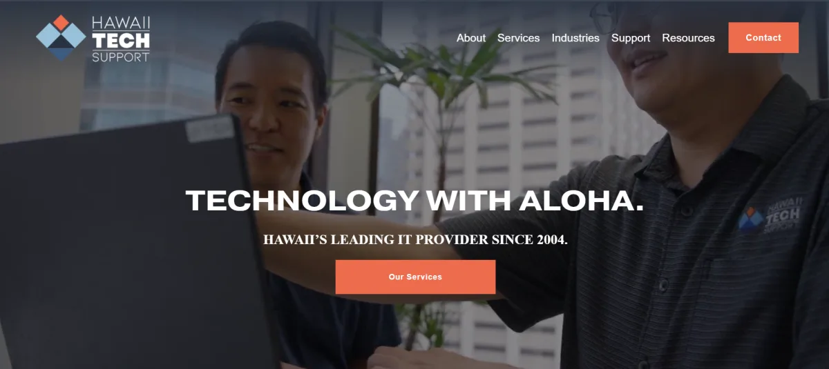 Hawaii Tech Support managed IT services Honolulu homepage