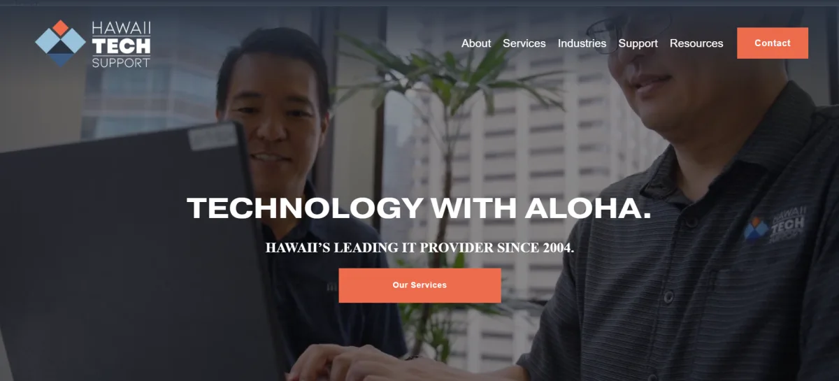 Hawaii Tech Support managed IT Honolulu SMB homepage