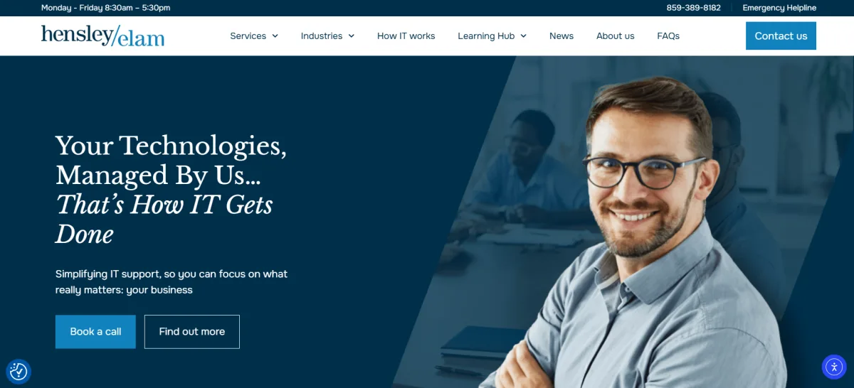Hensley Elam IT services cybersecurity Lexington KY homepage