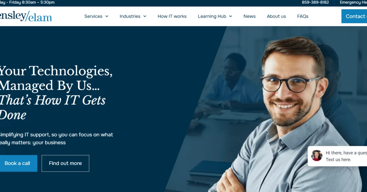 Hensley Elam CISSP-led IT and cybersecurity Lexington KY homepage