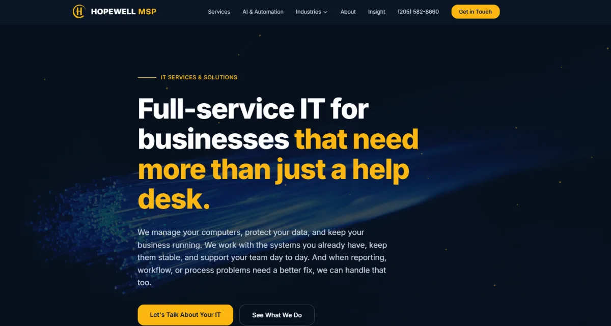 Hopewell MSP Birmingham managed IT homepage