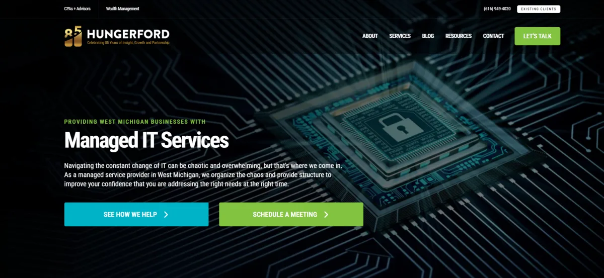 Hungerford Technologies managed IT Grand Rapids homepage