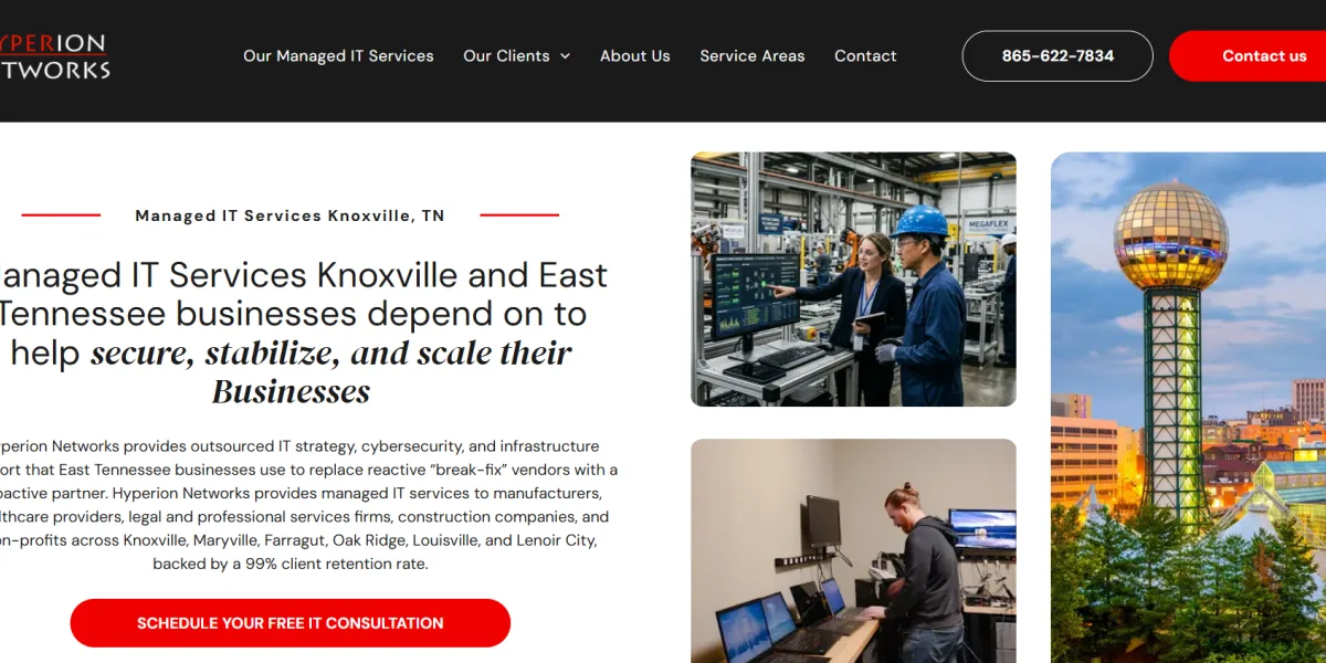 Hyperion Networks managed IT services for professional services firms Knoxville, TN — homepage