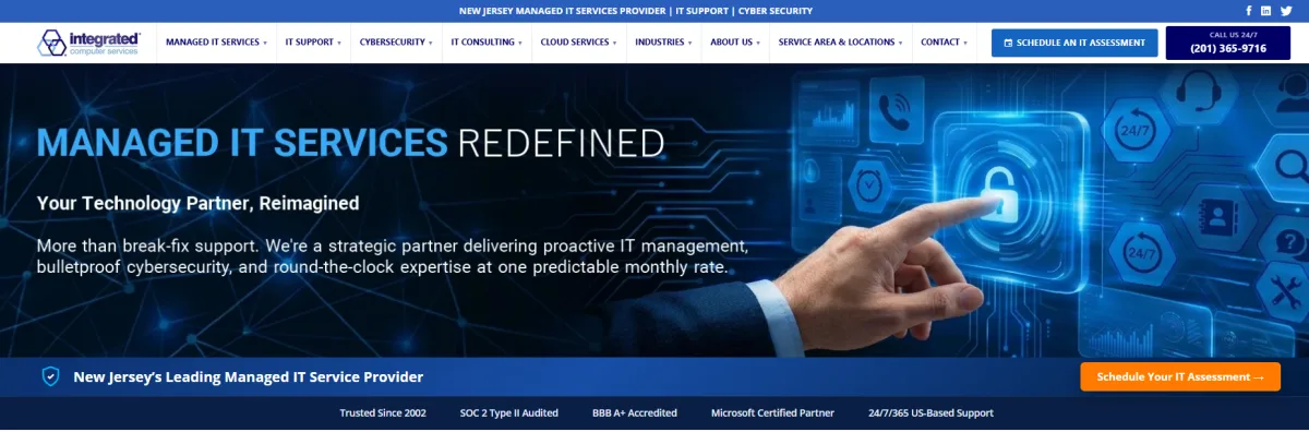 Integrated Computer Services managed IT services Bergen County NJ homepage
