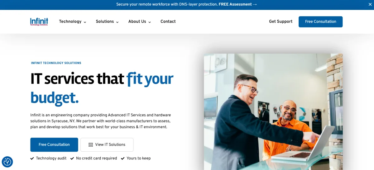 Infinit Technology Solutions IT services Syracuse New York homepage