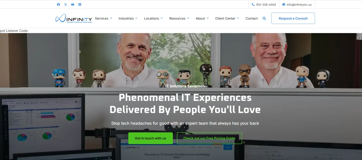 Infinity Inc managed IT healthcare Savannah GA homepage