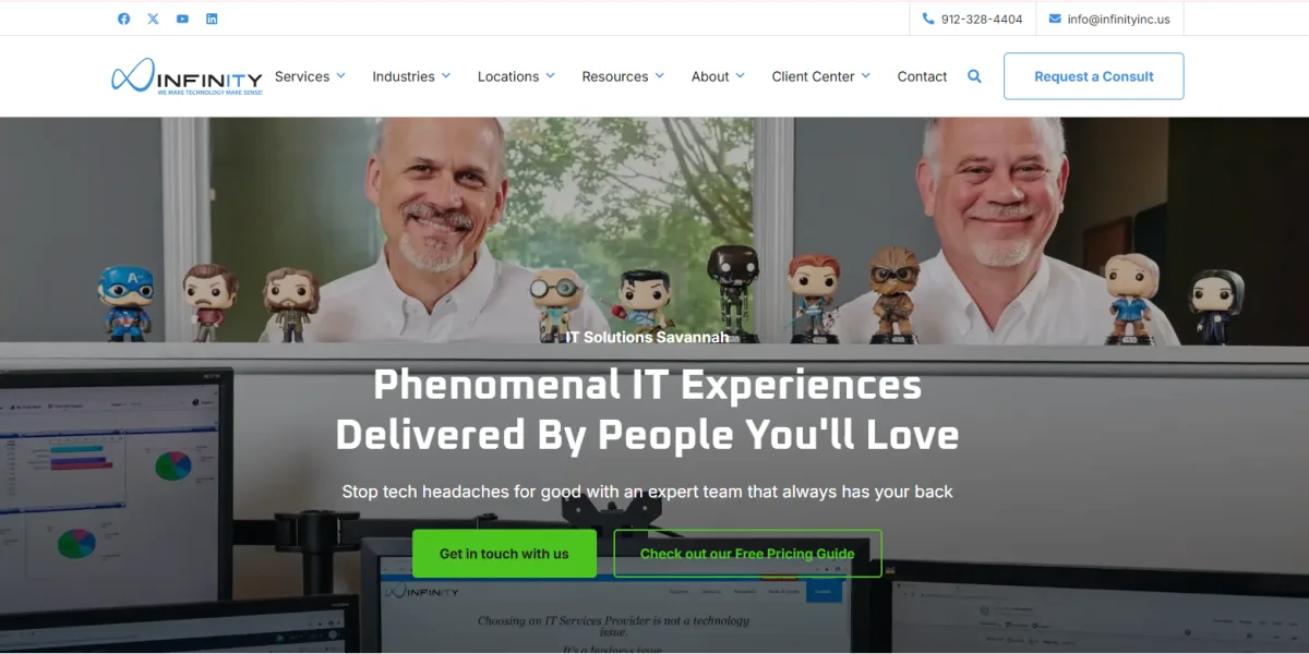 Infinity Inc managed IT services Savannah GA homepage