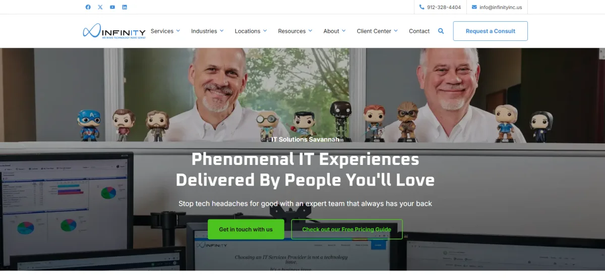 Infinity Inc managed IT services in Savannah GA homepage