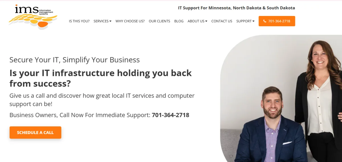 Information Management Systems IT support Fargo North Dakota homepage