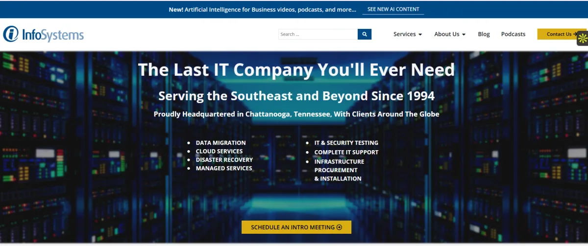InfoSystems Inc supply chain IT Chattanooga Tennessee homepage