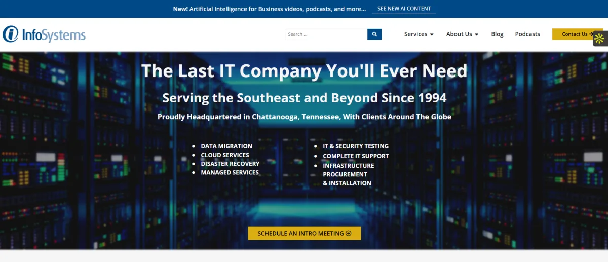 InfoSystems Inc managed IT services Chattanooga Tennessee homepage